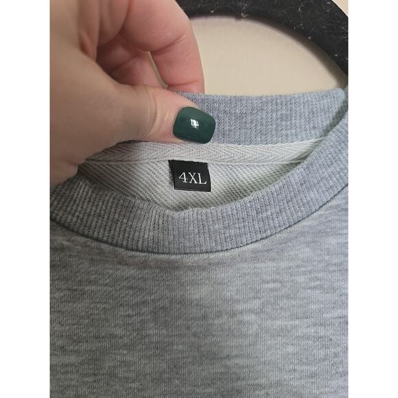 Gray Like Frosty Shine Like Rudolph Slogan Pullover Sweatshirt Womans Size 4XL - Picture 5 of 6